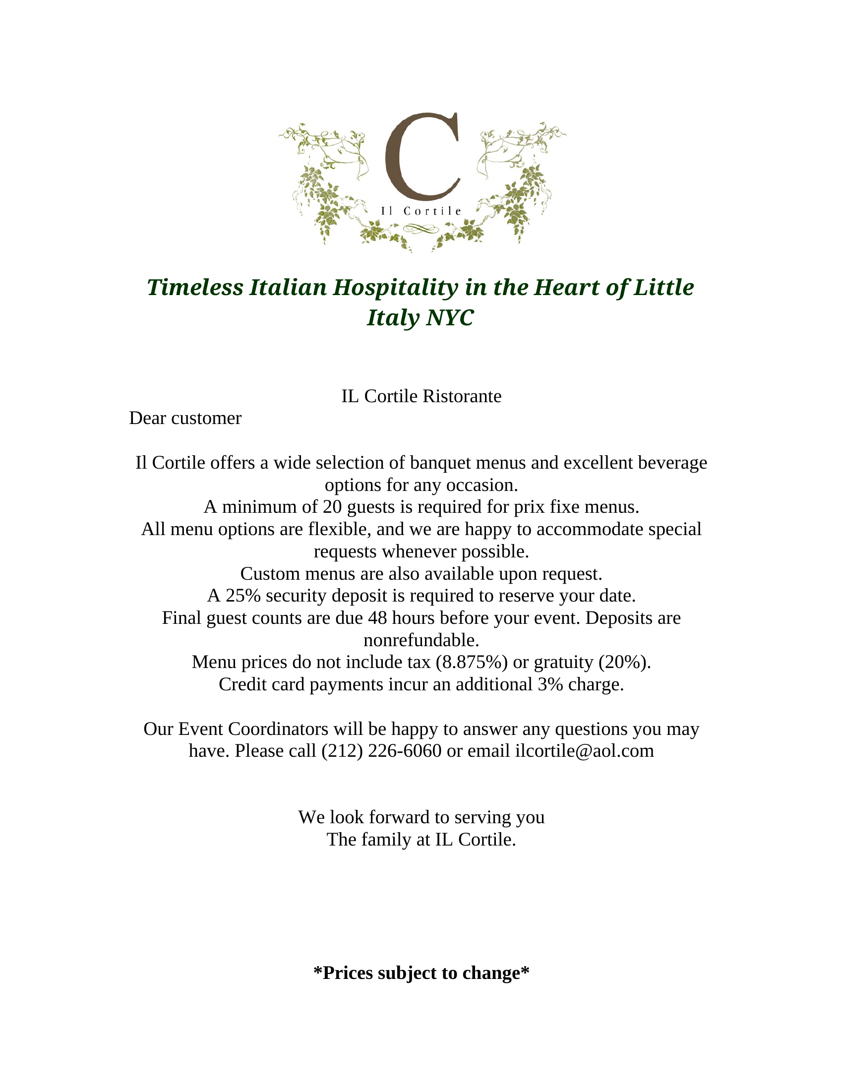 Menu Page 1